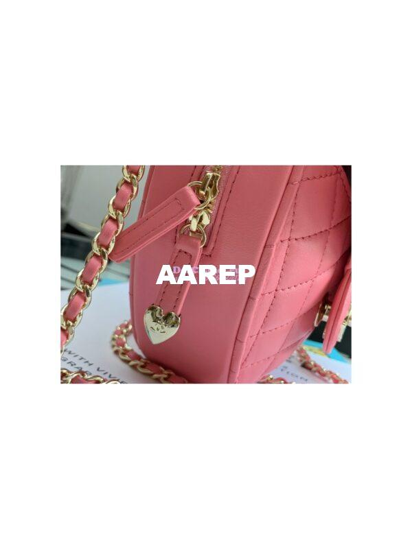 Replica Chanel Heart Bag in Lambskin AS3191 Coral Pink 5