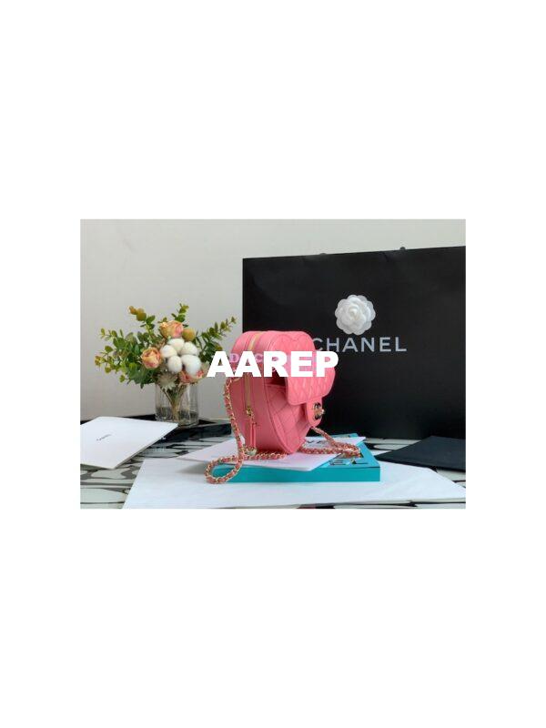 Replica Chanel Heart Bag in Lambskin AS3191 Coral Pink 7