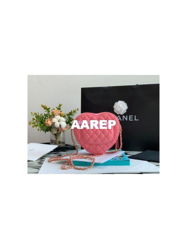 Replica Chanel Heart Bag in Lambskin AS3191 Coral Pink 9