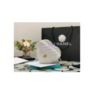 Replica Chanel Heart Bag in Lambskin AS3191 White 2