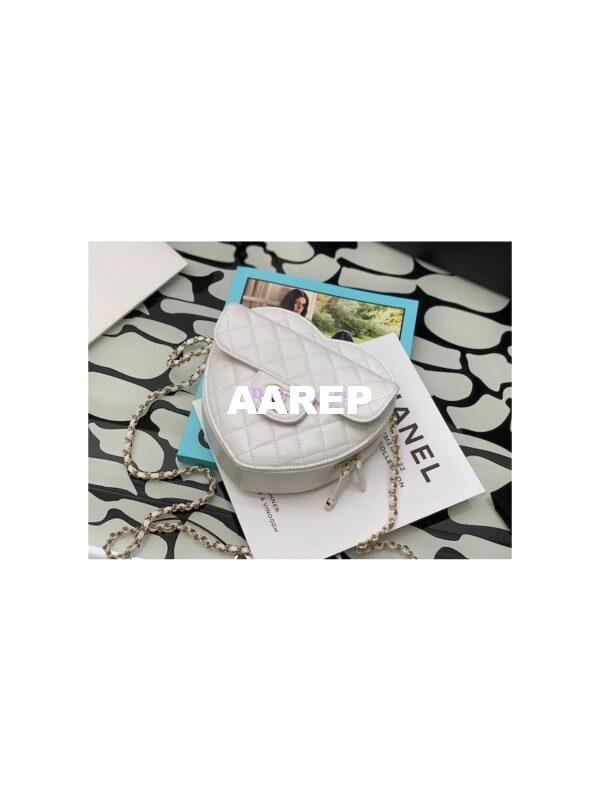 Replica Chanel Heart Bag in Lambskin AS3191 White 7