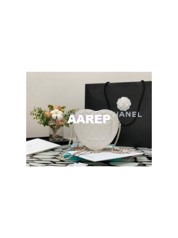 Replica Chanel Heart Bag in Lambskin AS3191 White 8