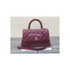 Replica Chanel Coco Handle Bag in Caviar with Edge Stitching 92990 92991 in Light Gold Hardware Dark Beige