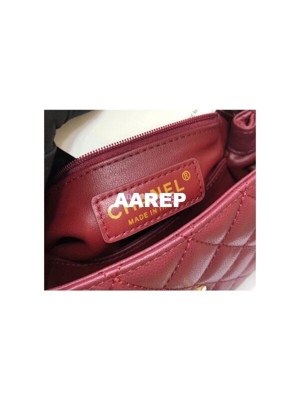 Replica Chanel Coco Handle Bag in Caviar with Edge Stitching 92990 92991 in Light Gold Hardware Wine 8