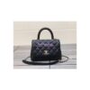 Replica Chanel Coco Handle Bag in Caviar with Edge Stitching 92990 92991 in Light Gold Hardware Wine