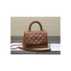 Replica Chanel Coco Grained Calfskin Flap Bag with Shining Gold Hardware 92990 92991 Brown