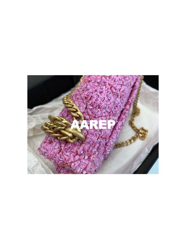 Replica Chanel Mini / Small Flap Bag in Pink Tweed with Enamel CC AS3113 Limited Edition 7
