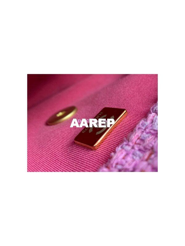 Replica Chanel Mini / Small Flap Bag in Pink Tweed with Enamel CC AS3113 Limited Edition 14