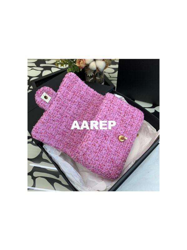 Replica Chanel Mini / Small Flap Bag in Pink Tweed with Enamel CC AS3113 Limited Edition 20