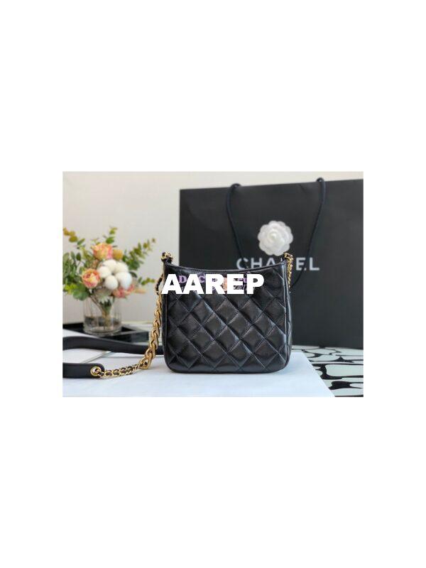 Replica Chanel Hobo Bag in Lambskin AS3112 Black 3