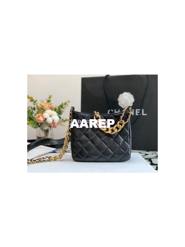 Replica Chanel Hobo Bag in Lambskin AS3112 Black 10