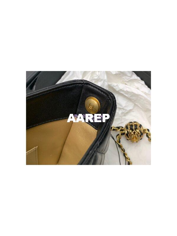 Replica Chanel 22P Hobo Bag in Lambskin with Charm Strap AS3259 Black 8