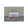 Replica Chanel Coco Handle Bag in Caviar with Edge Stitching 92990 92991 in Light Gold Hardware Black