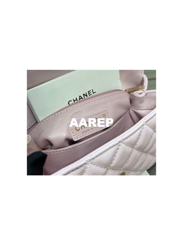 Replica Chanel Coco Handle Bag in Caviar with Edge Stitching 92990 92991 in Light Gold Hardware Light Pink 8