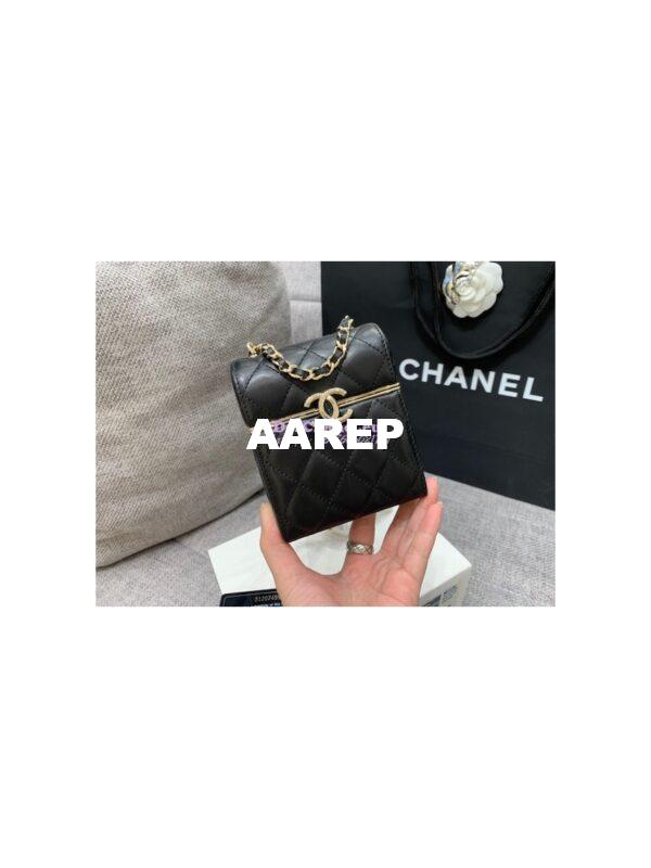 Replica Chanel Small Box With Chain in Lambskin AP2656 Black 5
