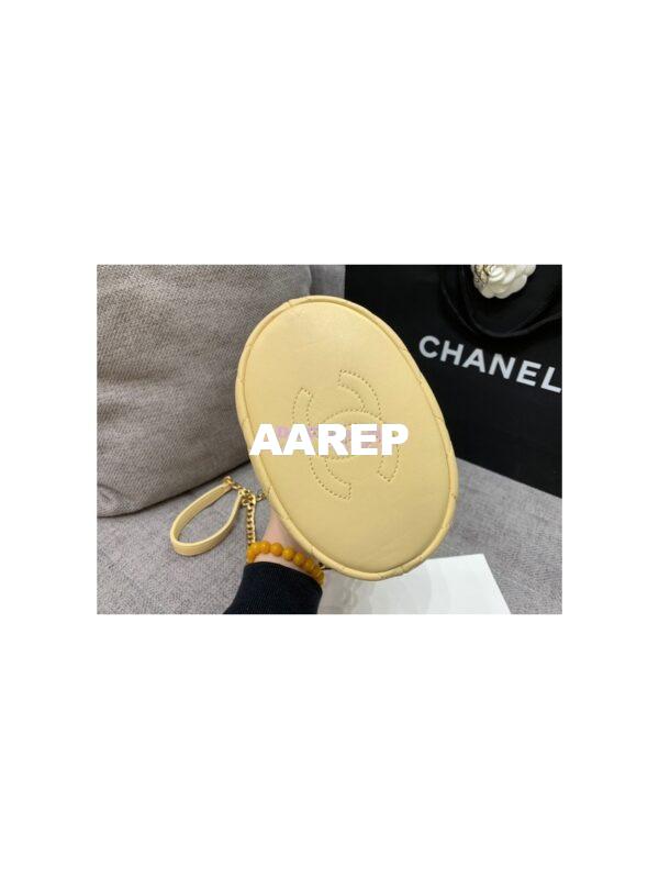 Replica Chanel Lambskin Small Bucket Bag Enamel CC AS3116 Yellow 6