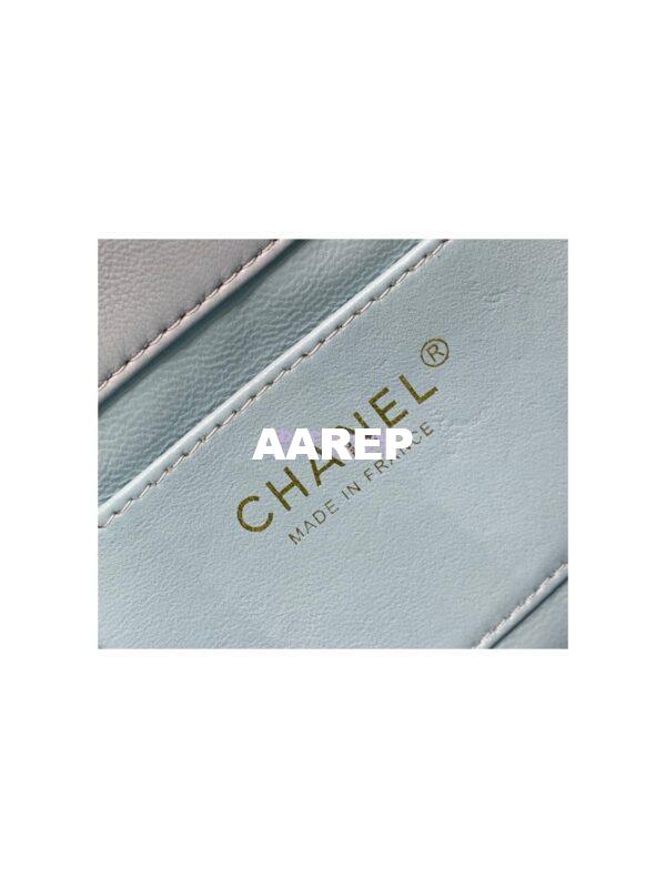 Replica Chanel Lambskin Small Bucket Bag Enamel CC AS3116 Light Blue 9