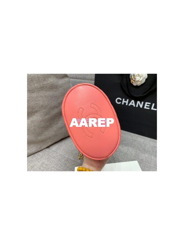 Replica Chanel Lambskin Small Bucket Bag Enamel CC AS3116 Pink 10