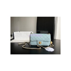 Replica Chanel 22P Lambskin Flap Bag AS1787 Light Blue