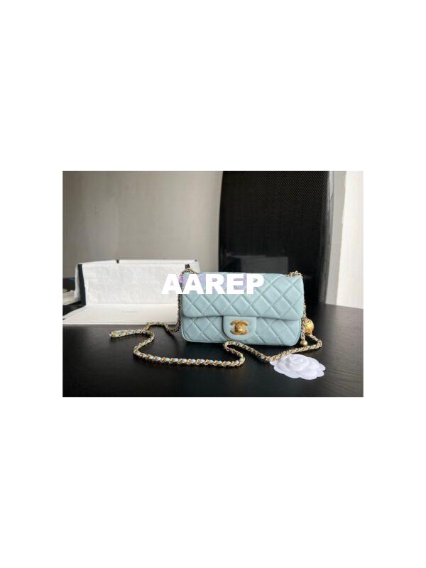 Replica Chanel 22P Lambskin Flap Bag AS1787 Light Blue