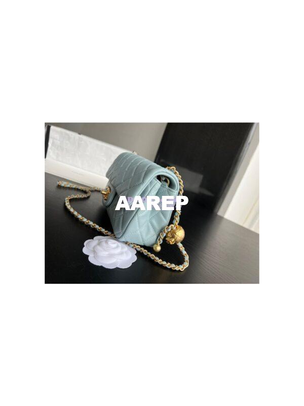 Replica Chanel 22P Lambskin Flap Bag AS1787 Light Blue 3