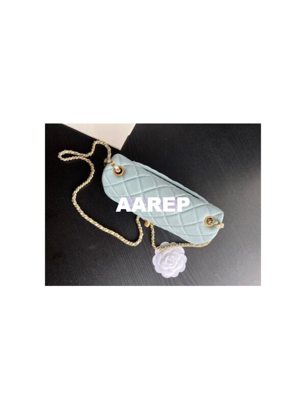 Replica Chanel 22P Lambskin Flap Bag AS1787 Light Blue 4