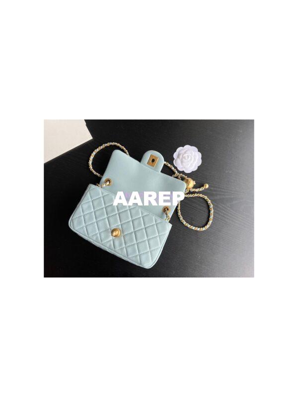 Replica Chanel 22P Lambskin Flap Bag AS1787 Light Blue 6