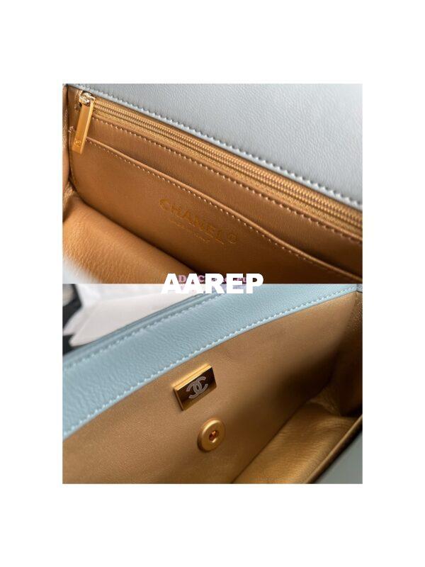 Replica Chanel 22P Lambskin Flap Bag AS1787 Light Blue 9