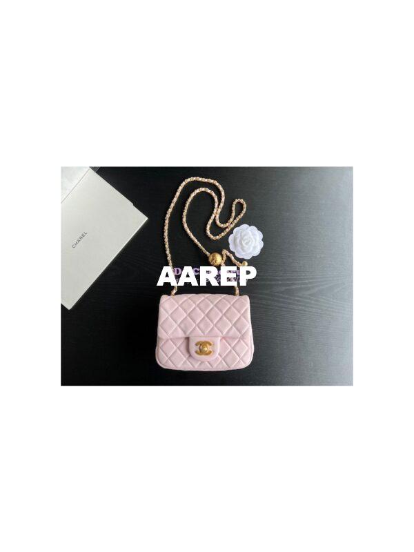 Replica Chanel 22P Lambskin Flap Bag AS1786 Light Pink 4