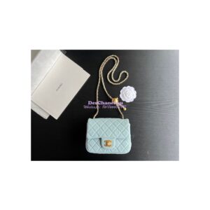 Replica Chanel 22P Lambskin Flap Bag AS1786 Light Blue 2