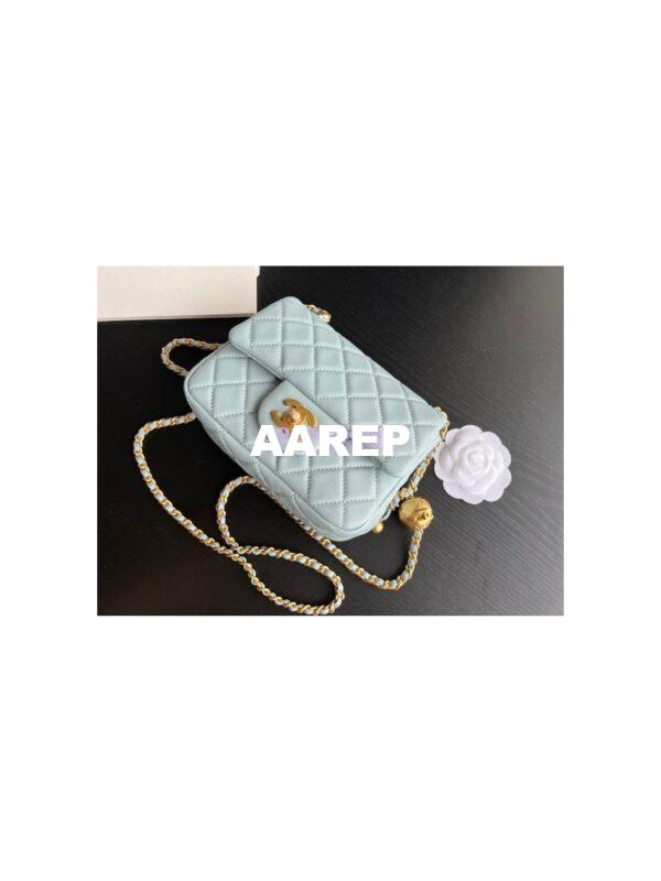 Replica Chanel 22P Lambskin Flap Bag AS1786 Light Blue 6