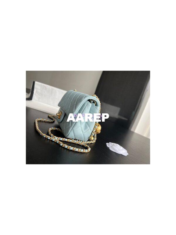 Replica Chanel 22P Lambskin Flap Bag AS1786 Light Blue 7