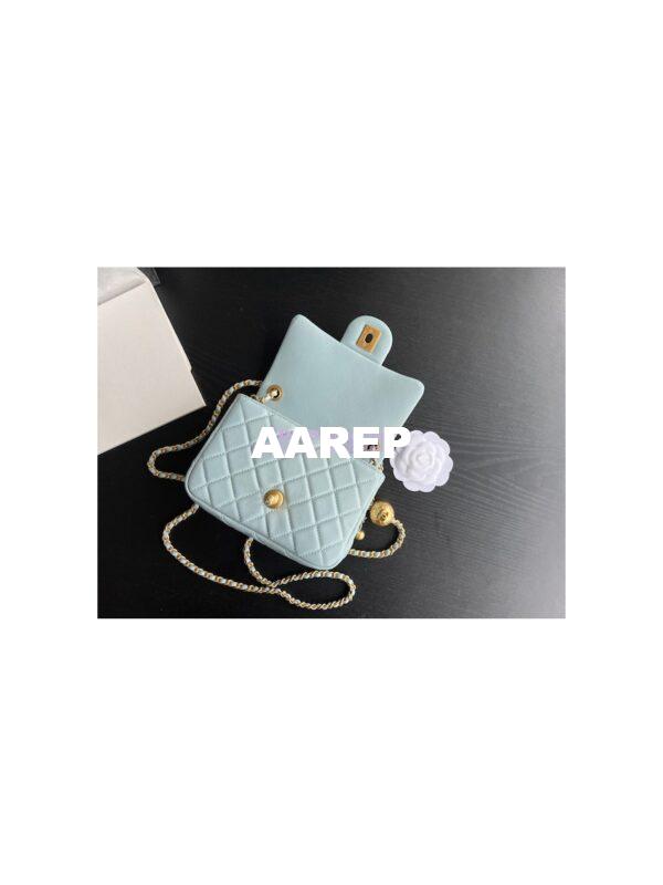 Replica Chanel 22P Lambskin Flap Bag AS1786 Light Blue 10