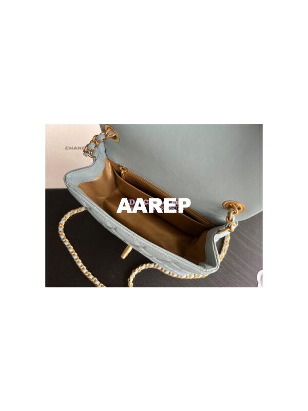 Replica Chanel 22P Lambskin Flap Bag AS1786 Light Blue 11