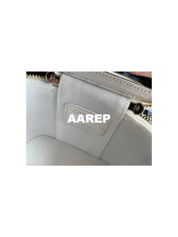 Replica Chanel Lambskin Mini Vanity With Pearl Chain AP2581 White 8