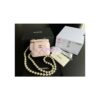 Replica Chanel Lambskin Mini Vanity With Pearl Chain AP2581 Black