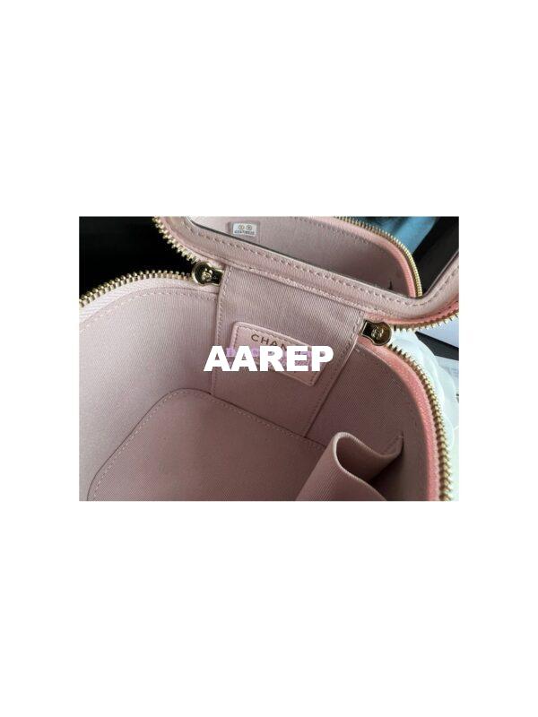Replica Chanel Lambskin Mini Vanity With Pearl Chain AP2581 Light Pink 9