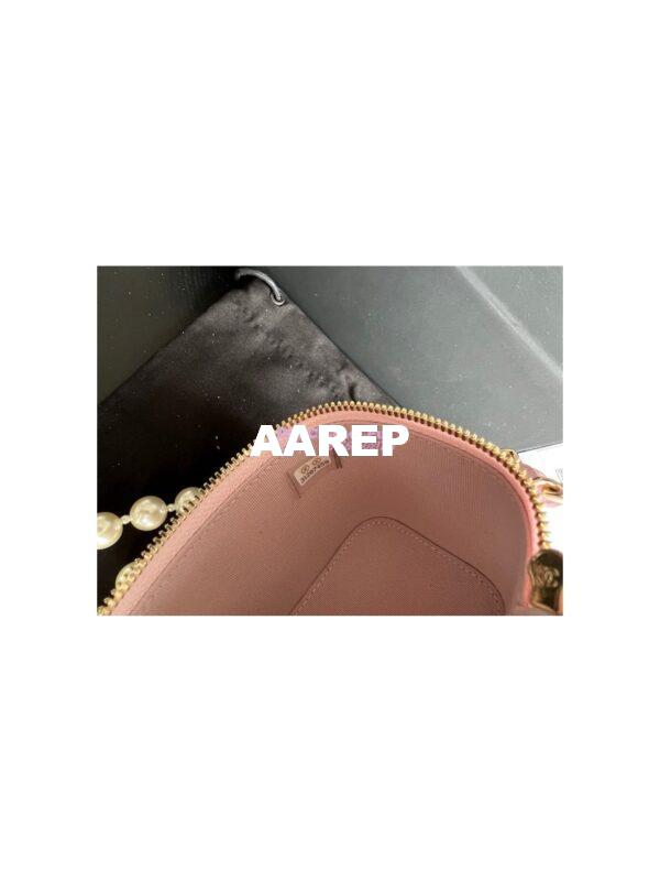 Replica Chanel Lambskin Mini Vanity With Pearl Chain AP2581 Light Pink 10