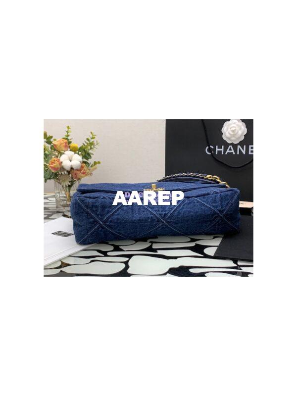 Replica Chanel 22P 19 Maxi Flap Bag Denim blue jean AS1162 11