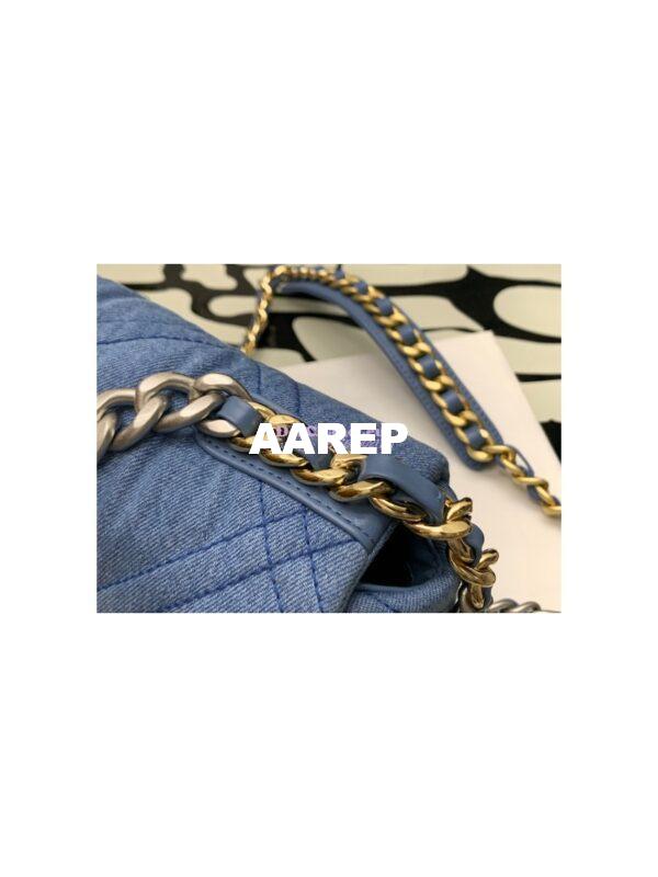 Replica Chanel 22P 19 Flap Bag Denim with Silver Hardware AS1160 6