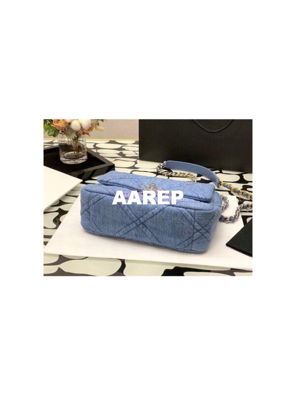 Replica Chanel 22P 19 Flap Bag Denim with Silver Hardware AS1160 11