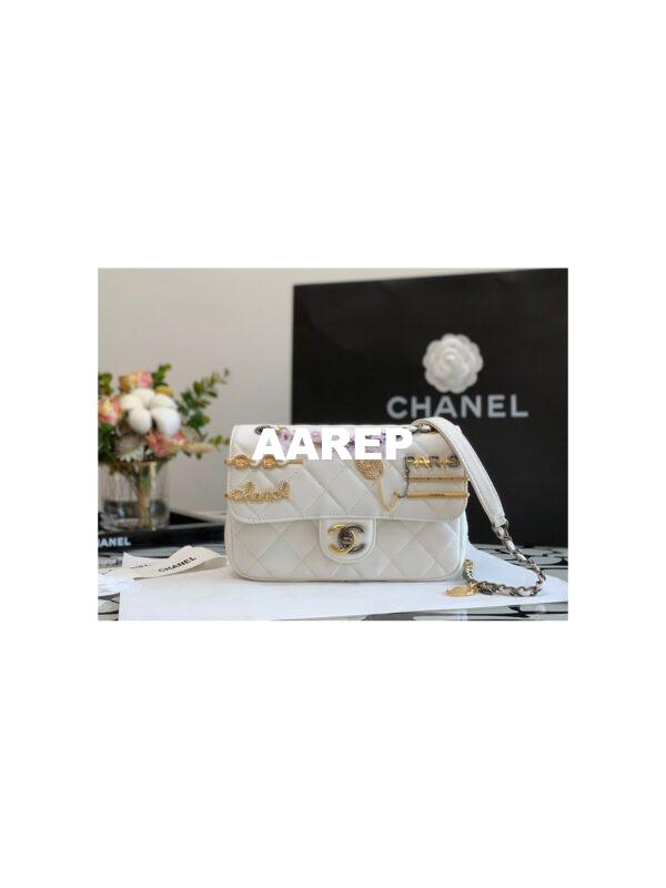 Replica Chanel 22K Symbolic Small Flap Bag Lambskin AS2979 White 2