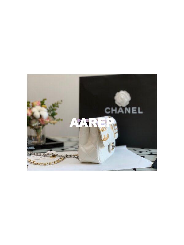 Replica Chanel 22K Symbolic Small Flap Bag Lambskin AS2979 White 3