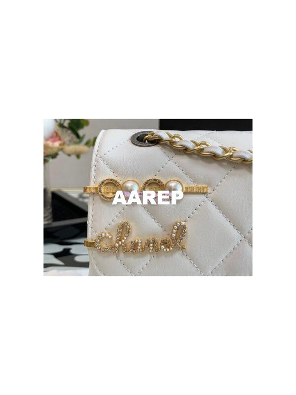 Replica Chanel 22K Symbolic Small Flap Bag Lambskin AS2979 White 4