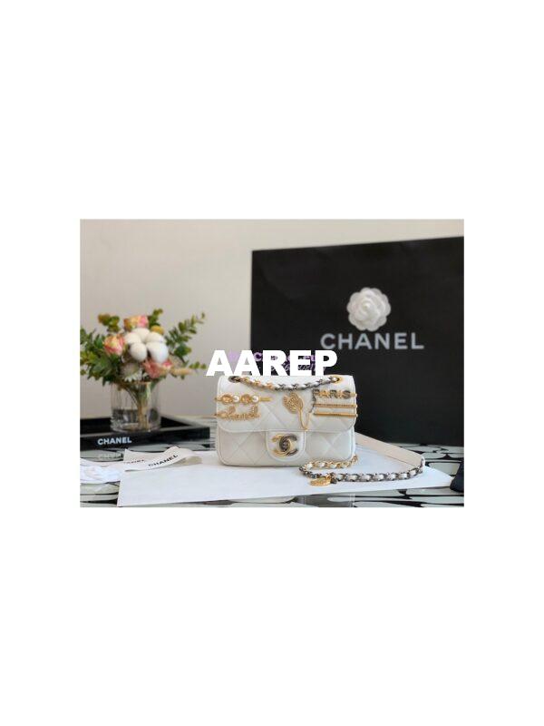 Replica Chanel 22K Symbolic Mini Flap Bag Lambskin AS2978 White 3