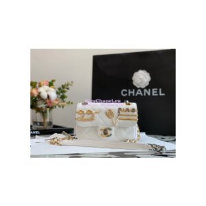 Replica Chanel 22K Symbolic Mini Flap Bag Lambskin AS2978 White 2