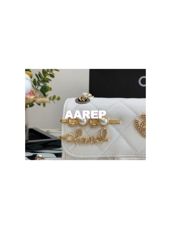 Replica Chanel 22K Symbolic Mini Flap Bag Lambskin AS2978 White 5