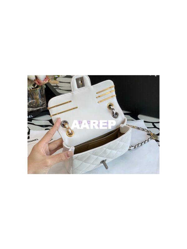 Replica Chanel 22K Symbolic Mini Flap Bag Lambskin AS2978 White 9