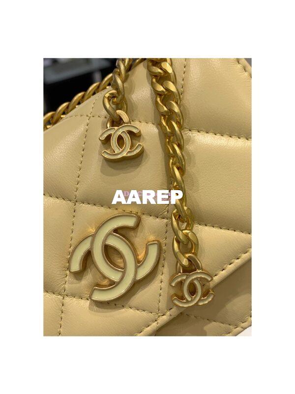 Replica Chanel Clutch With Chain in Lambskin AP2635 Yellow 8