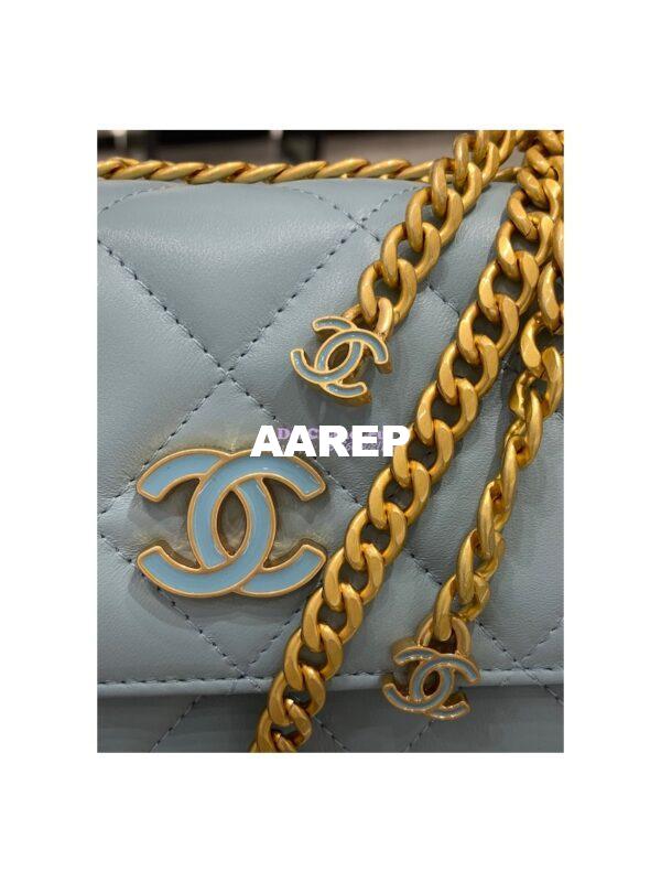 Replica Chanel Clutch With Chain in Lambskin AP2635 Light Blue 5
